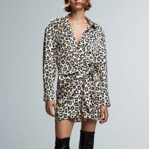 Zara Cheetah Print Wrap Dress